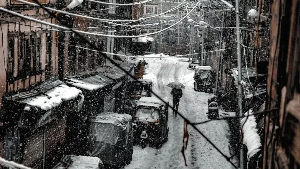 Ganpatyar habbakadal srinagar during snow - Kashmir.Blog